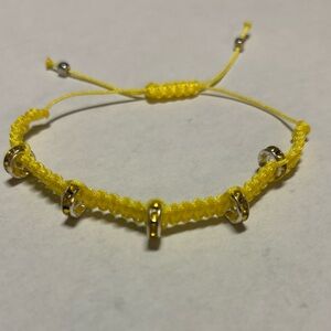 Hand Crafted Yellow Bracelet with Silver Accents